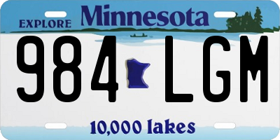 MN license plate 984LGM