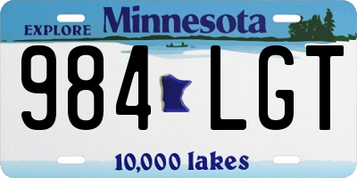 MN license plate 984LGT