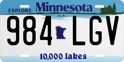 MN license plate 984LGV
