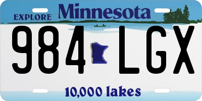 MN license plate 984LGX