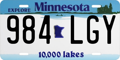 MN license plate 984LGY