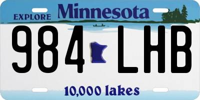 MN license plate 984LHB
