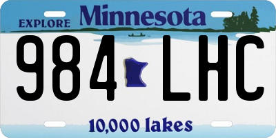 MN license plate 984LHC