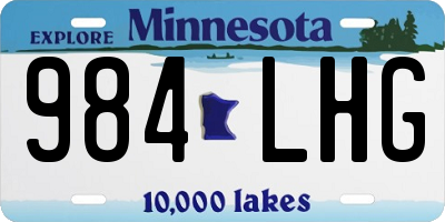 MN license plate 984LHG
