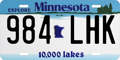 MN license plate 984LHK