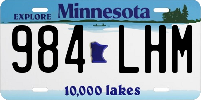 MN license plate 984LHM