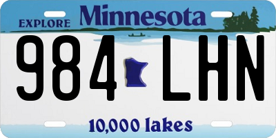 MN license plate 984LHN