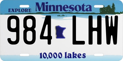 MN license plate 984LHW