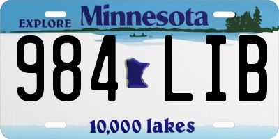 MN license plate 984LIB