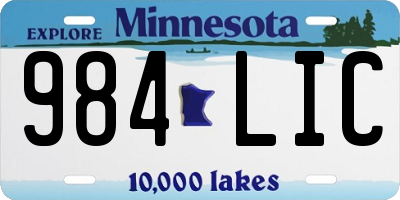 MN license plate 984LIC