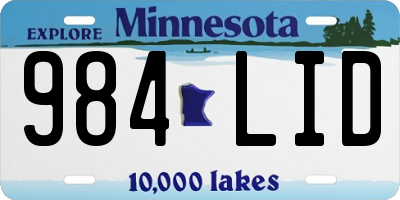 MN license plate 984LID