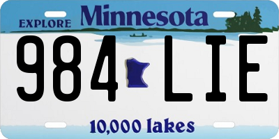 MN license plate 984LIE