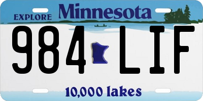 MN license plate 984LIF