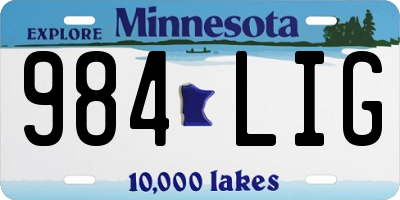 MN license plate 984LIG