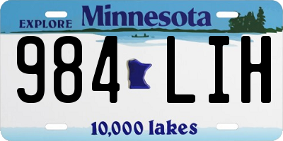 MN license plate 984LIH