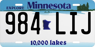 MN license plate 984LIJ