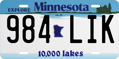 MN license plate 984LIK