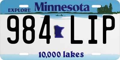 MN license plate 984LIP