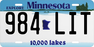MN license plate 984LIT