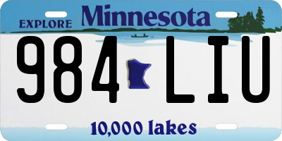 MN license plate 984LIU