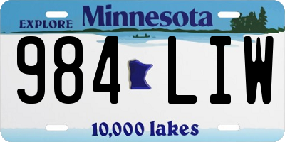 MN license plate 984LIW