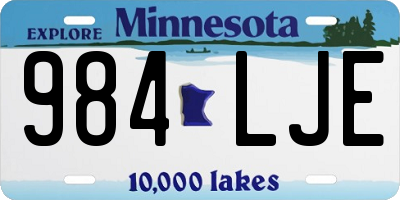 MN license plate 984LJE