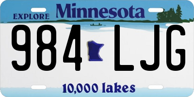MN license plate 984LJG