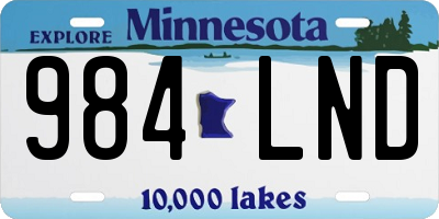MN license plate 984LND