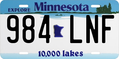 MN license plate 984LNF