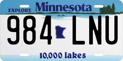 MN license plate 984LNU