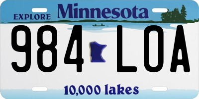 MN license plate 984LOA