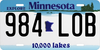 MN license plate 984LOB