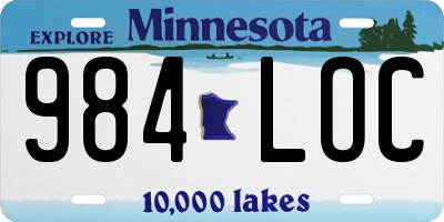MN license plate 984LOC
