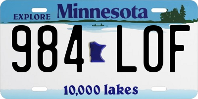 MN license plate 984LOF