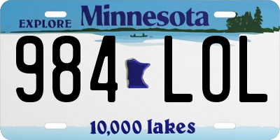 MN license plate 984LOL