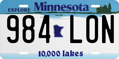 MN license plate 984LON