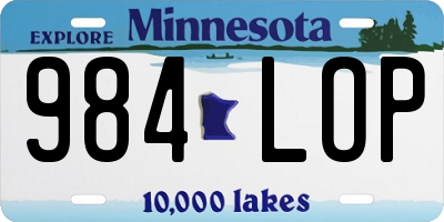 MN license plate 984LOP