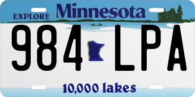 MN license plate 984LPA