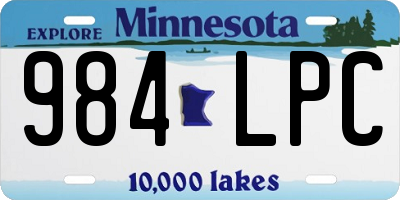 MN license plate 984LPC