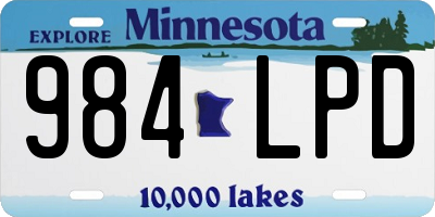 MN license plate 984LPD