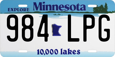 MN license plate 984LPG