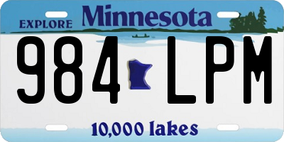 MN license plate 984LPM