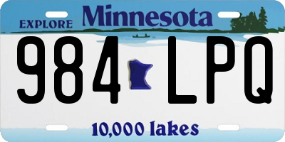 MN license plate 984LPQ