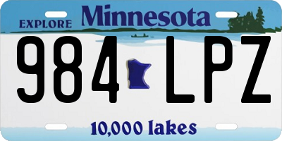 MN license plate 984LPZ