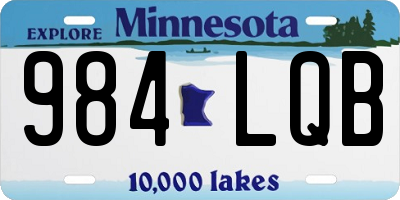 MN license plate 984LQB