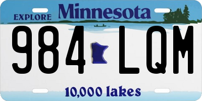 MN license plate 984LQM