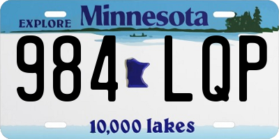 MN license plate 984LQP