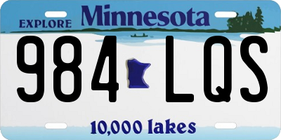 MN license plate 984LQS