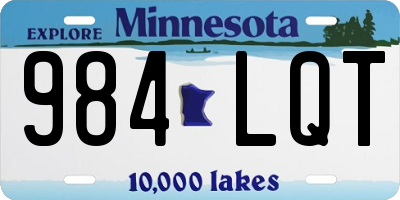 MN license plate 984LQT