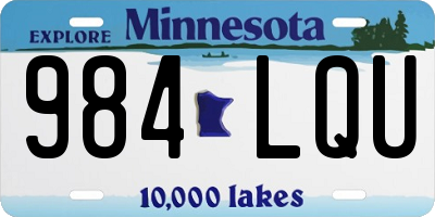 MN license plate 984LQU